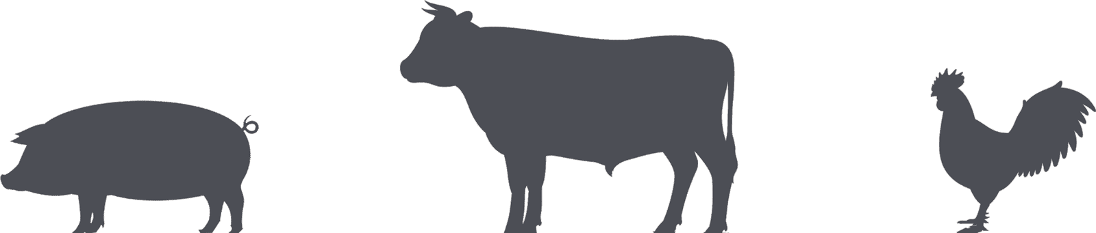 Silloutte of Pig, Cow & Chicken